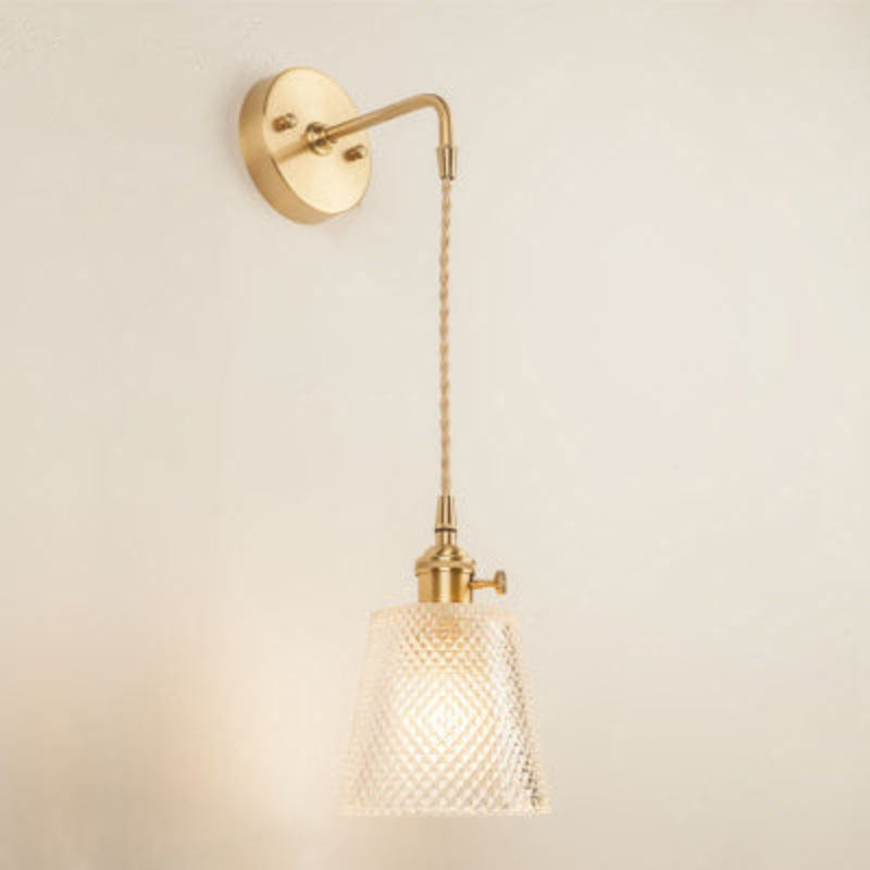 Fiona Vintage Glass LED Wall Sconces Wired Bell Wall Lamp Clear