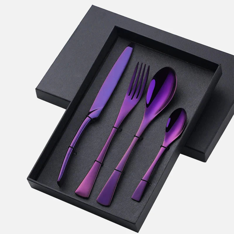 Fire Rainbow Stainless Steel Serving Utensils Purple