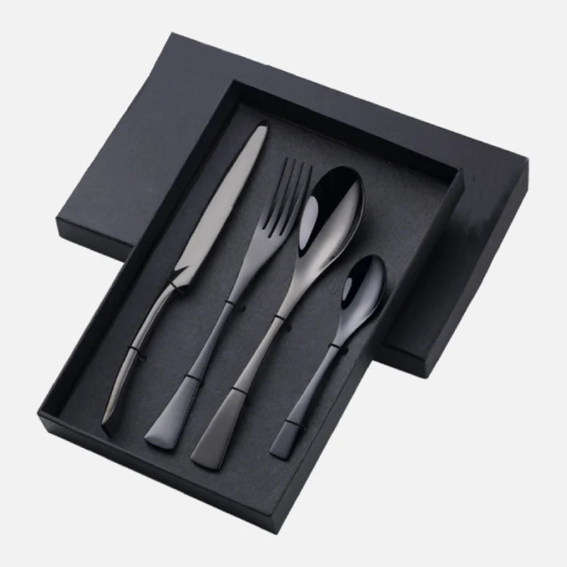 Fire Rainbow Stainless Steel Serving Utensils Black