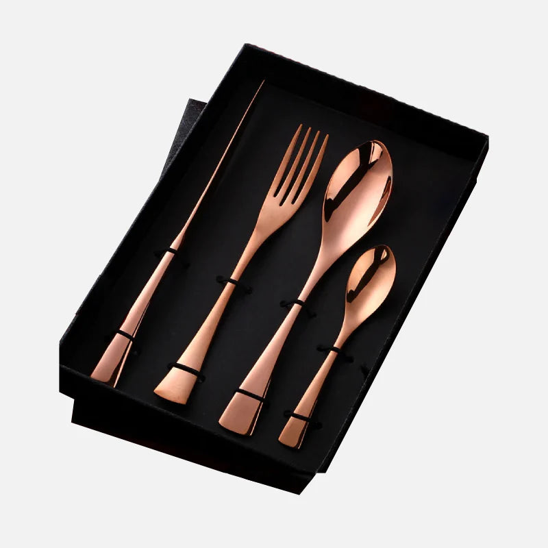 Fire Rainbow Stainless Steel Serving Utensils Rose Gold