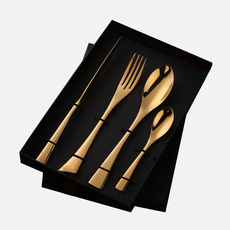Fire Rainbow Stainless Steel Serving Utensils Gold