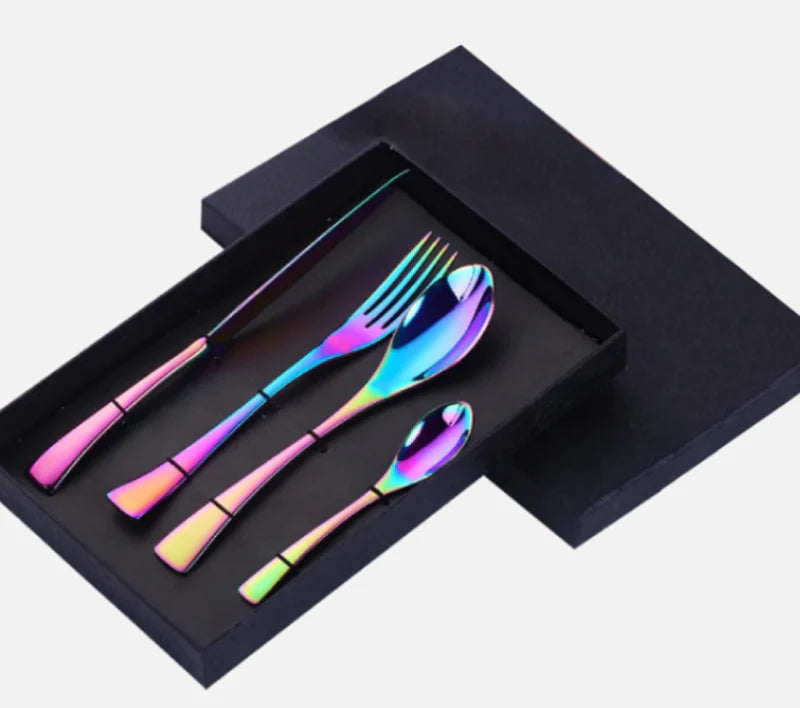 Fire Rainbow Stainless Steel Serving Utensils Blue Rainbow