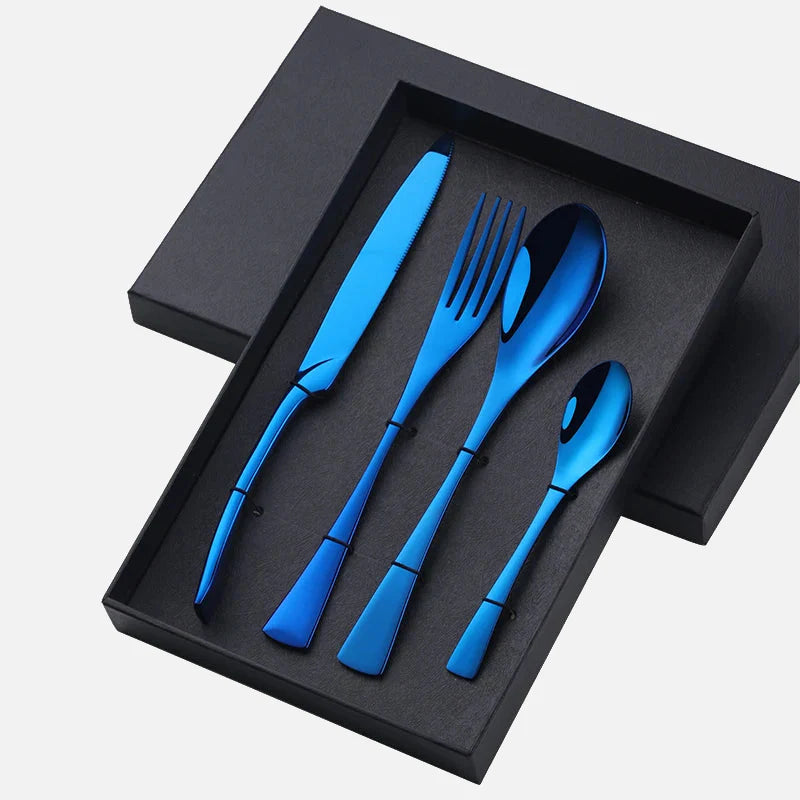 Fire Rainbow Stainless Steel Serving Utensils Blue