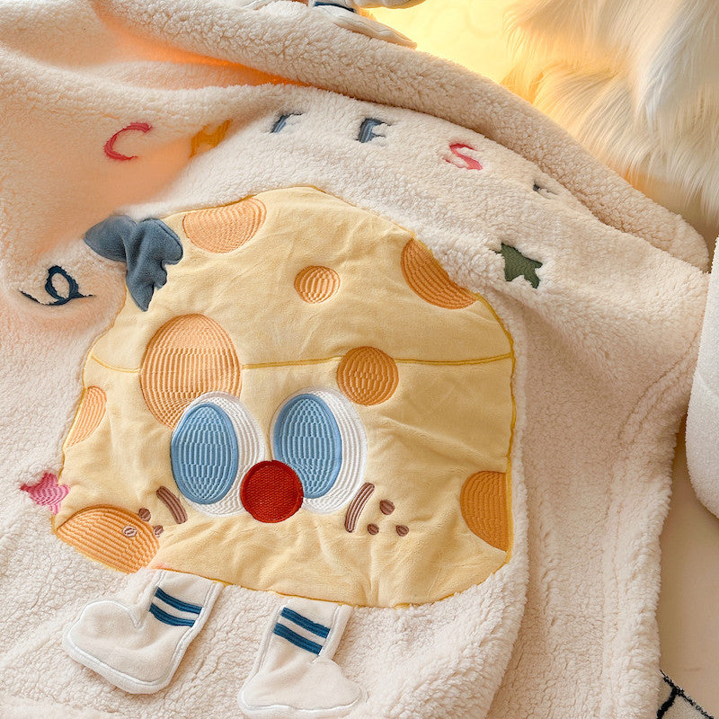 Plush Sherpa Baby Blanket – Food-Themed Designs