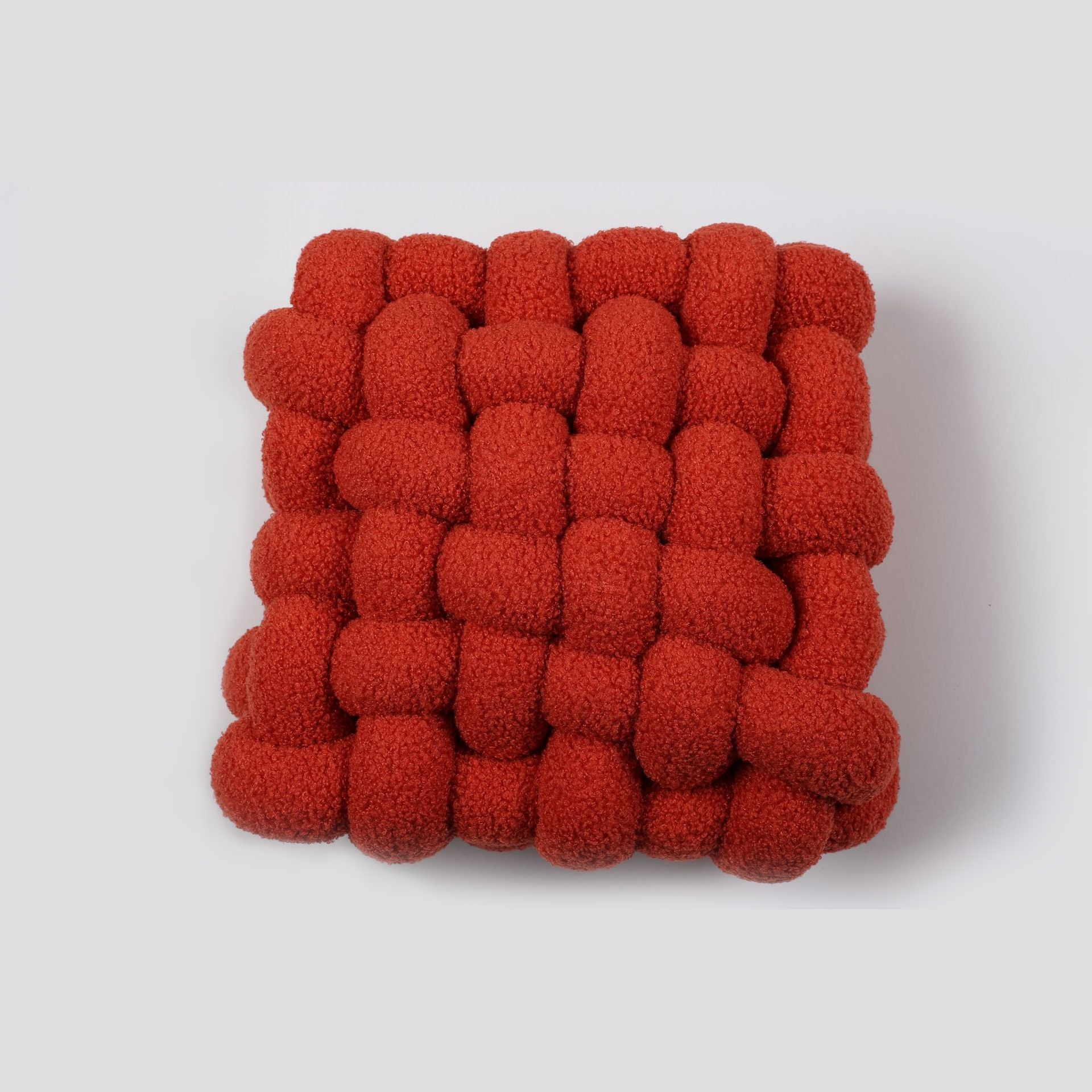 Fleece Waffle Grid Pillow Red