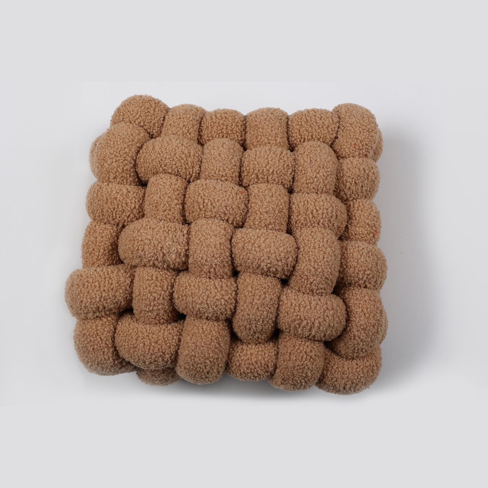 Fleece Waffle Grid Pillow Mocha