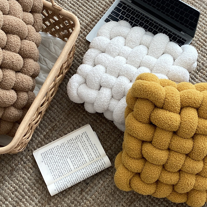 Fleece Waffle Grid Pillow
