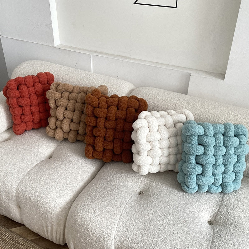 Fleece Waffle Grid Pillow