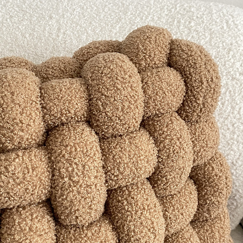 Fleece Waffle Grid Pillow