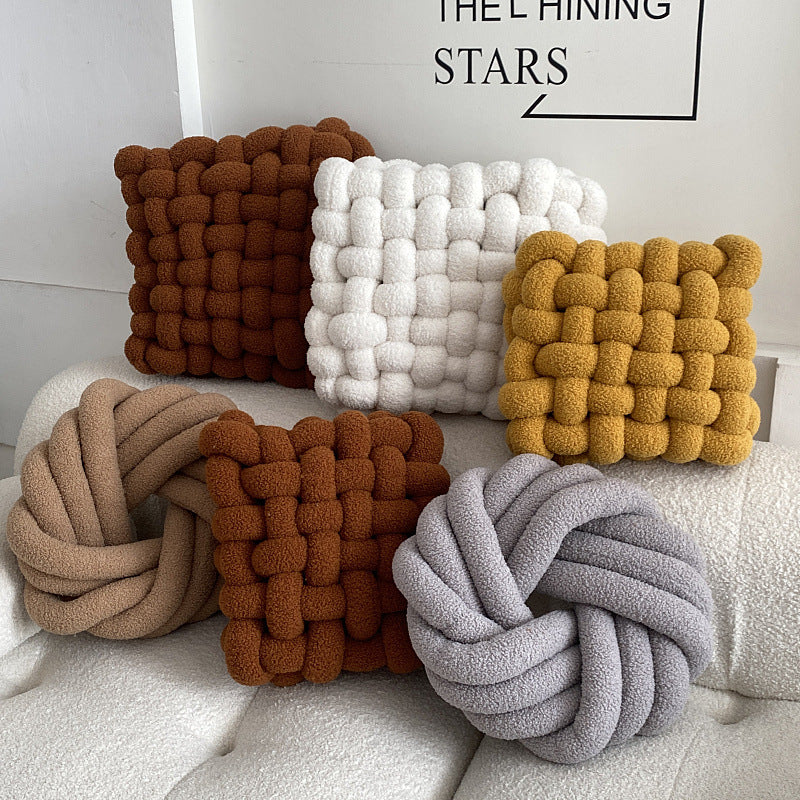 Fleece Waffle Grid Pillow