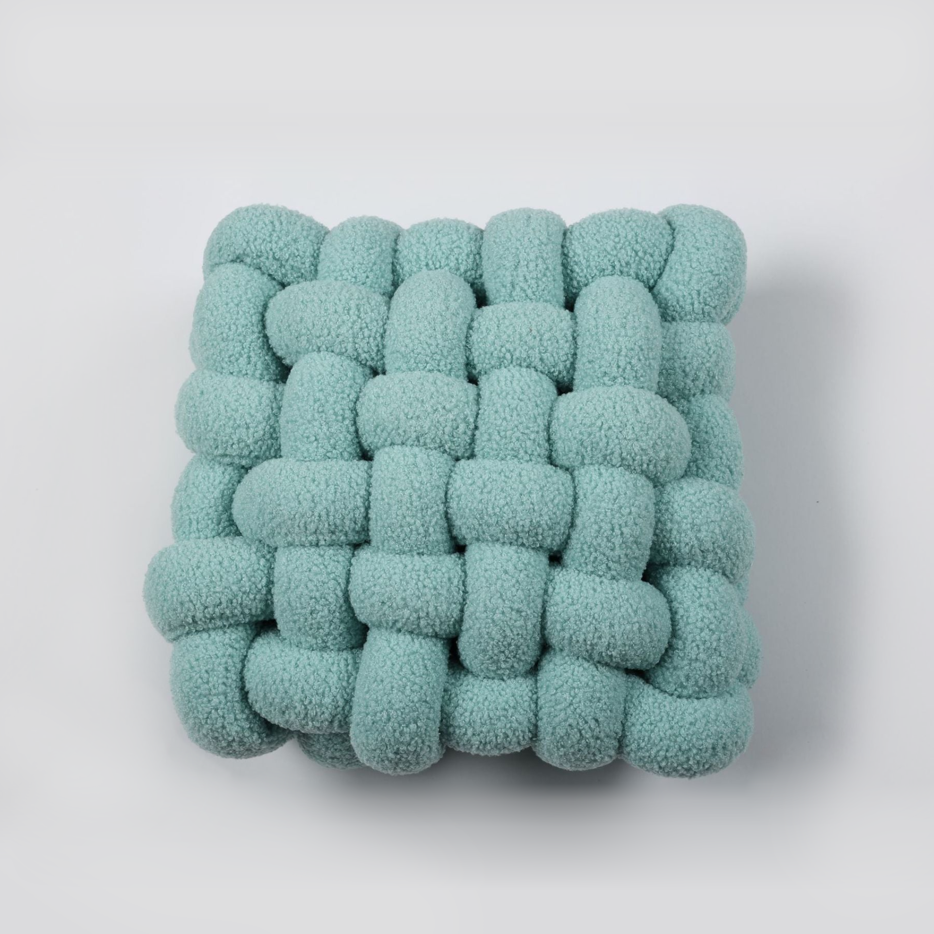 Fleece Waffle Grid Pillow Blue