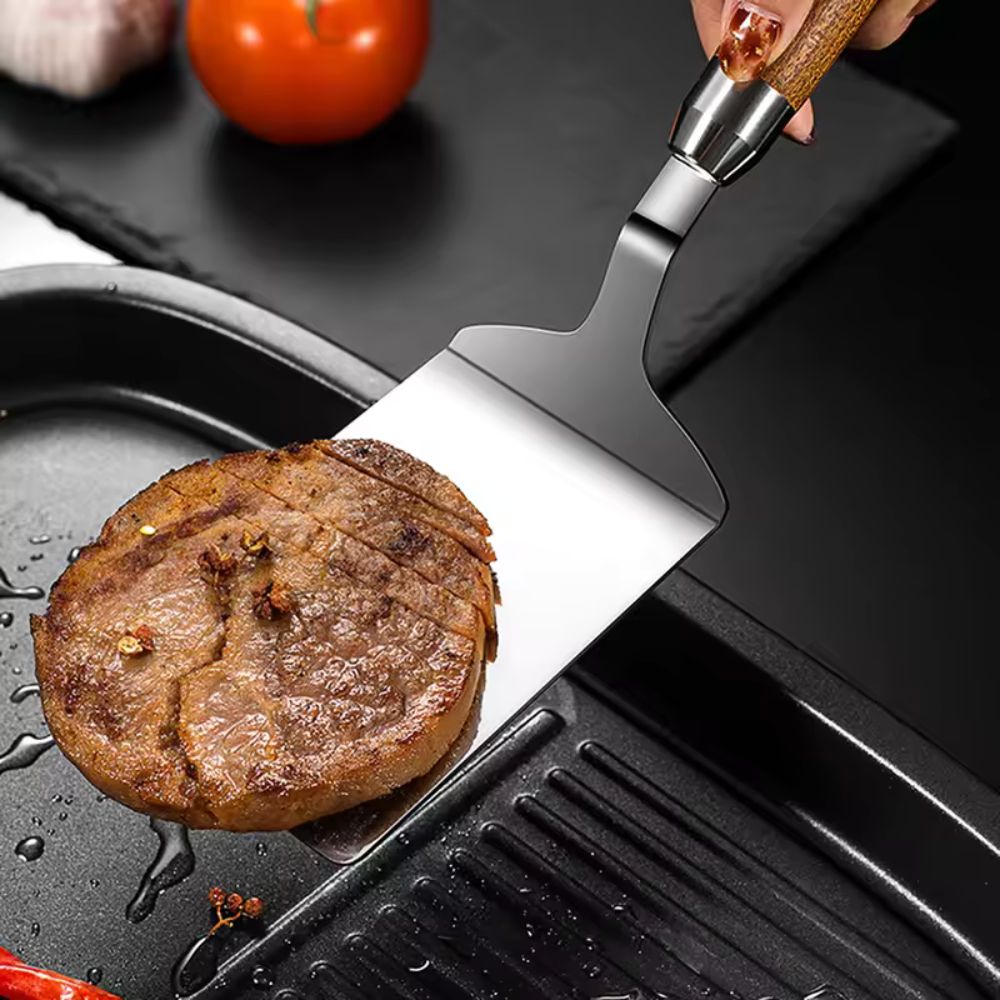 Stainless Steel Kitchen Spatula with Wooden Handle