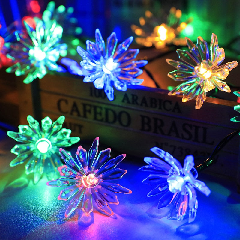 Floral Garden Multi-Color Solar Powered LED Strips chrysanthemum color