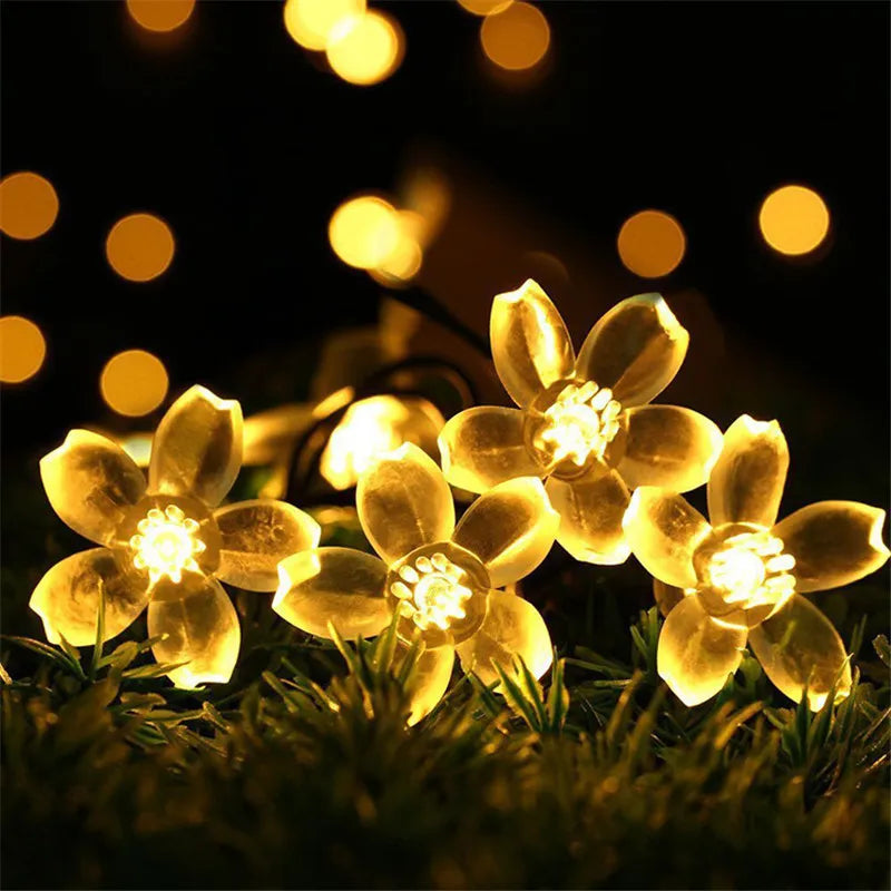 Floral Garden Multi-Color Solar Powered LED Strips Cherry warm