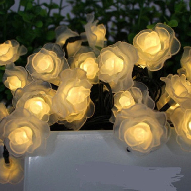Floral Garden Multi-Color Solar Powered LED Strips Rose warm