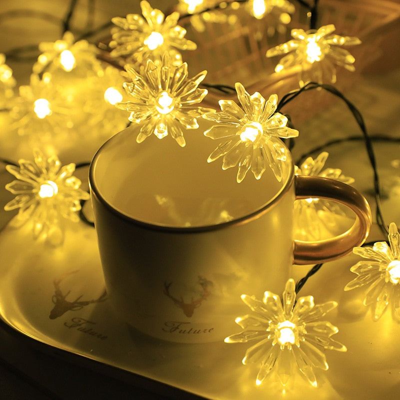 Floral Garden Multi-Color Solar Powered LED Strips chrysanthemum warm
