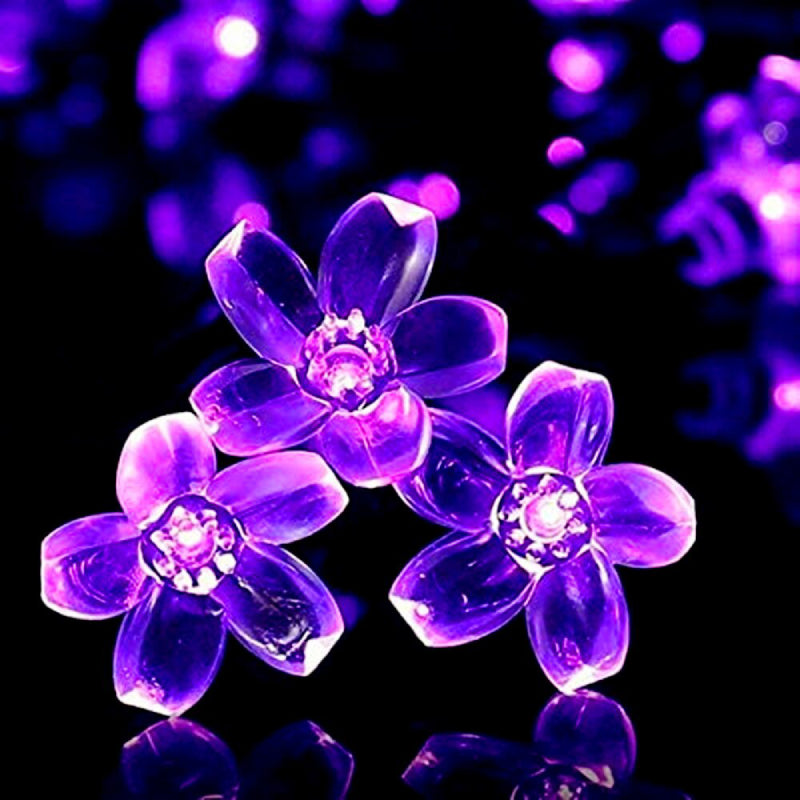 Floral Garden Multi-Color Solar Powered LED Strips Cherry purple