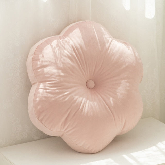 Floral Velvet Cushion Pillow Pink