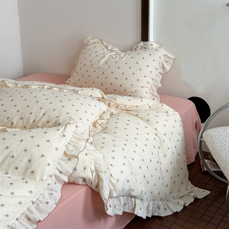 Floral Cotton Bedding Set – Vintage Petite Rose
