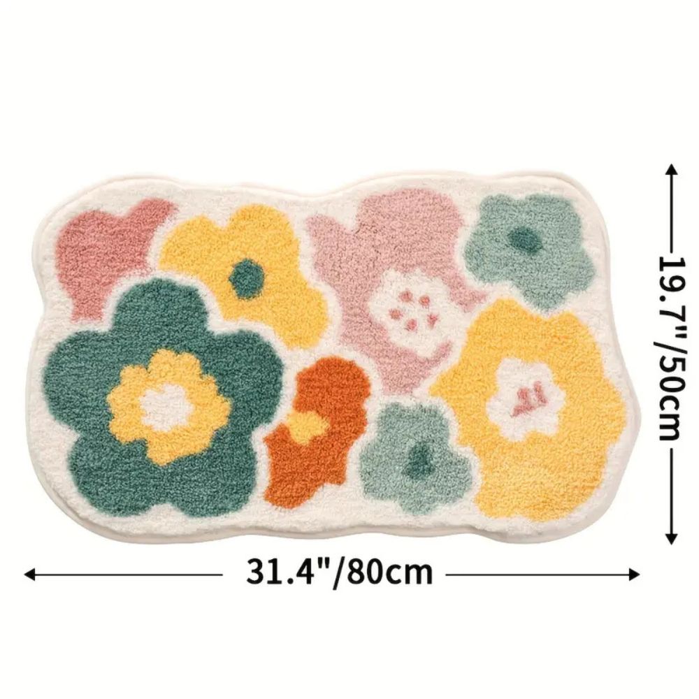 Floral Tufted Absorbent Bath Mat Playful Bloom 20"x31"