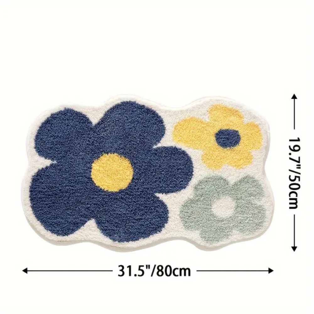 Floral Tufted Absorbent Bath Mat Bold Blossom 20"x31"