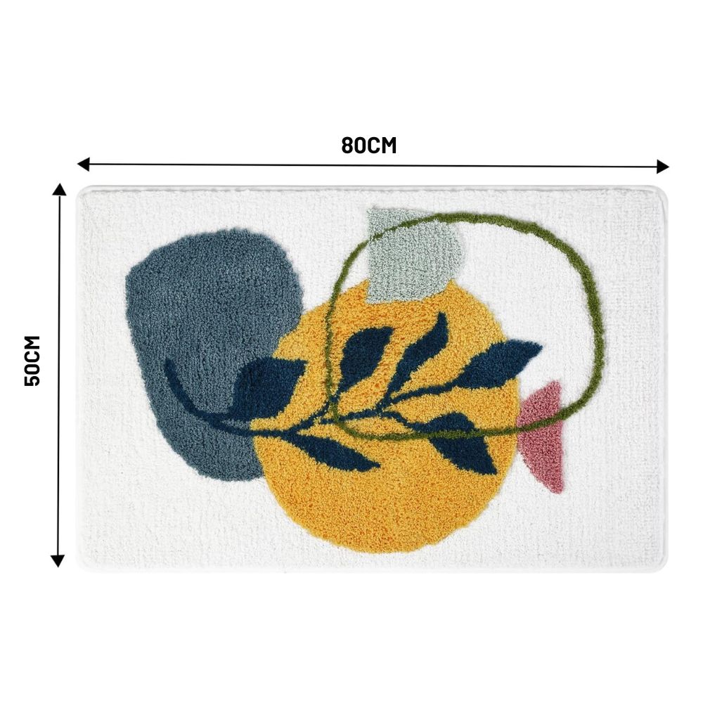 Floral Non-Slip Bathmat Golden Vine Loop 20"x31.5"