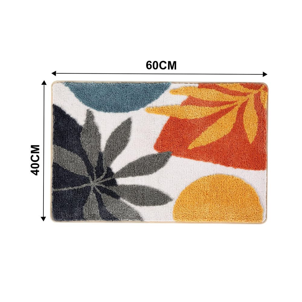 Floral Non-Slip Bathmat Autumn Tropic 16"x23.5"