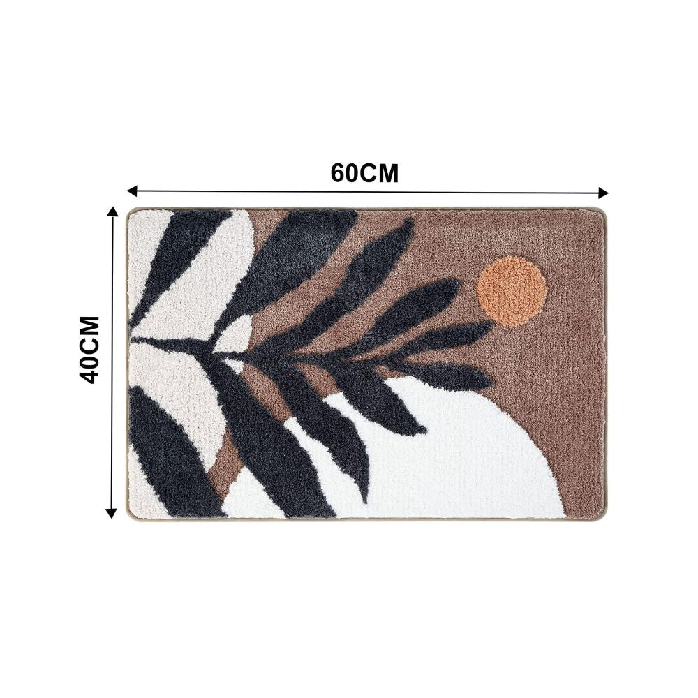Floral Non-Slip Bathmat Earthshade Leaf 16"x23.5"