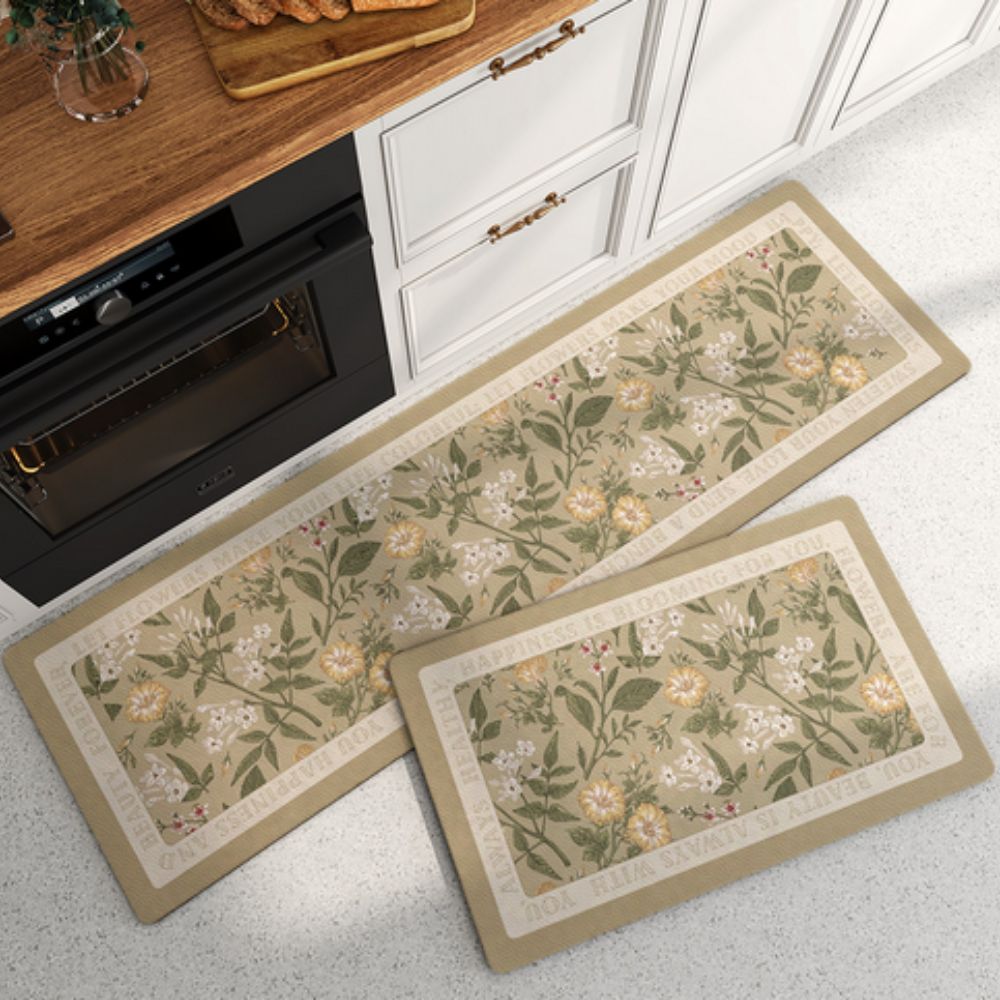 Floral Quick-Dry Kitchen Mat Golden Meadow