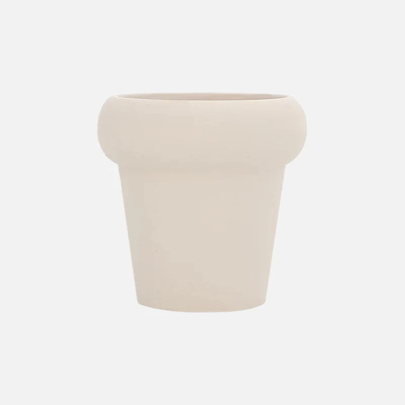 Flower Bud Ceramic Potted Planter Small White