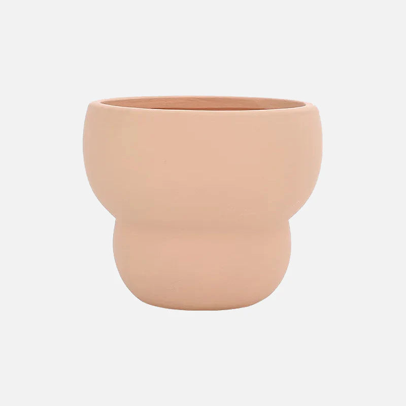 Flower Bud Ceramic Potted Planter Medium Pink