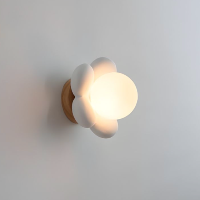 Flower Globe LED Wall Light White