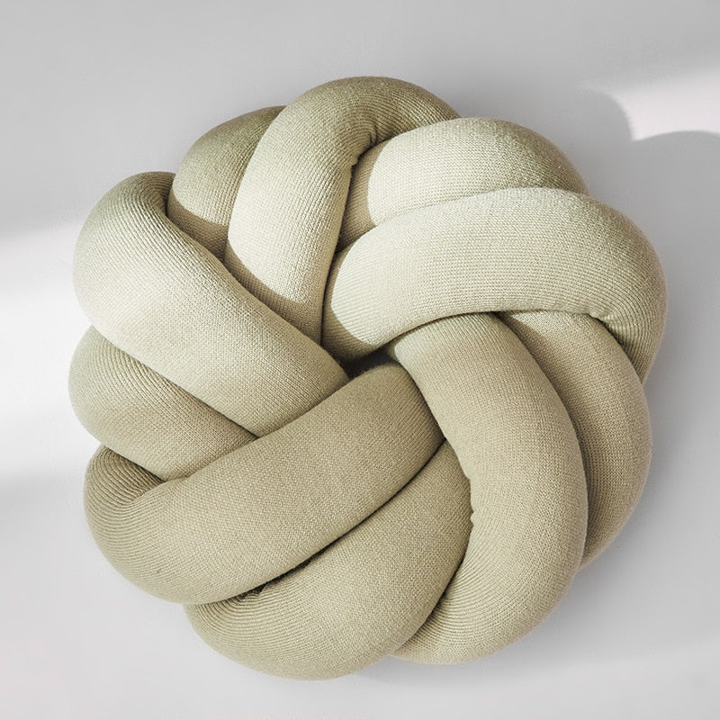 Flower Knot Soft Cotton Knit Pillows Matcha