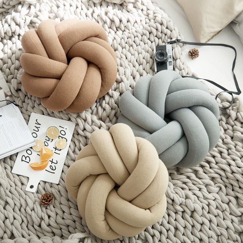 Flower Knot Soft Cotton Knit Pillows