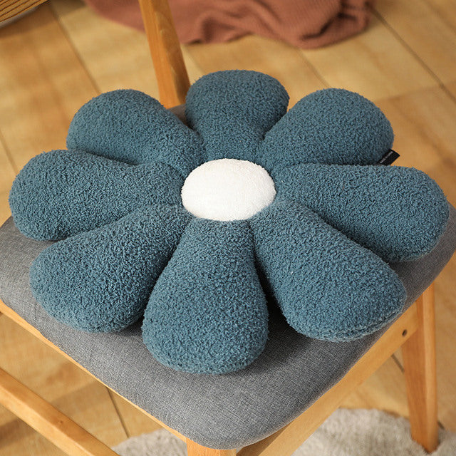 Flower Power Daisy Cushion Pillows Blue