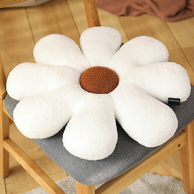 Flower Power Daisy Cushion Pillows White