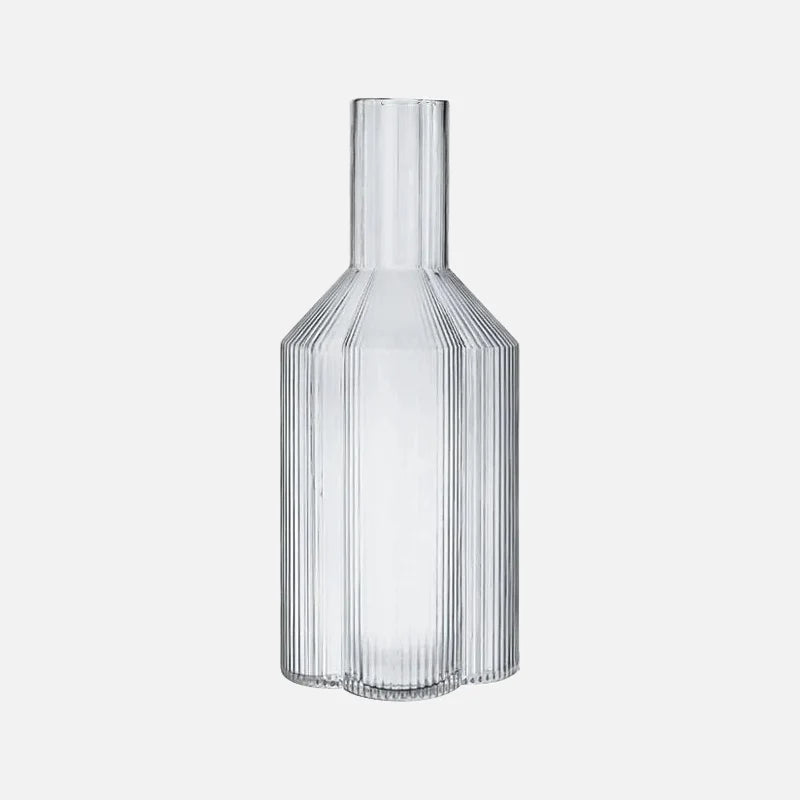 Flower Scalloped Edge Glass Cups & Carafe Carafe Carafe