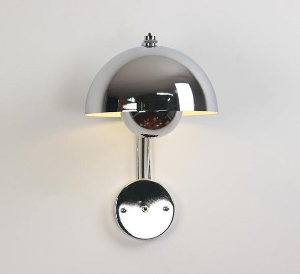 Flowerpot Metal LED Wall Lamp Silver