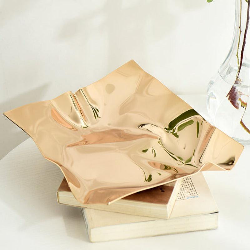 Foil Wrap Whimsical Stainless Steel Tray Gold