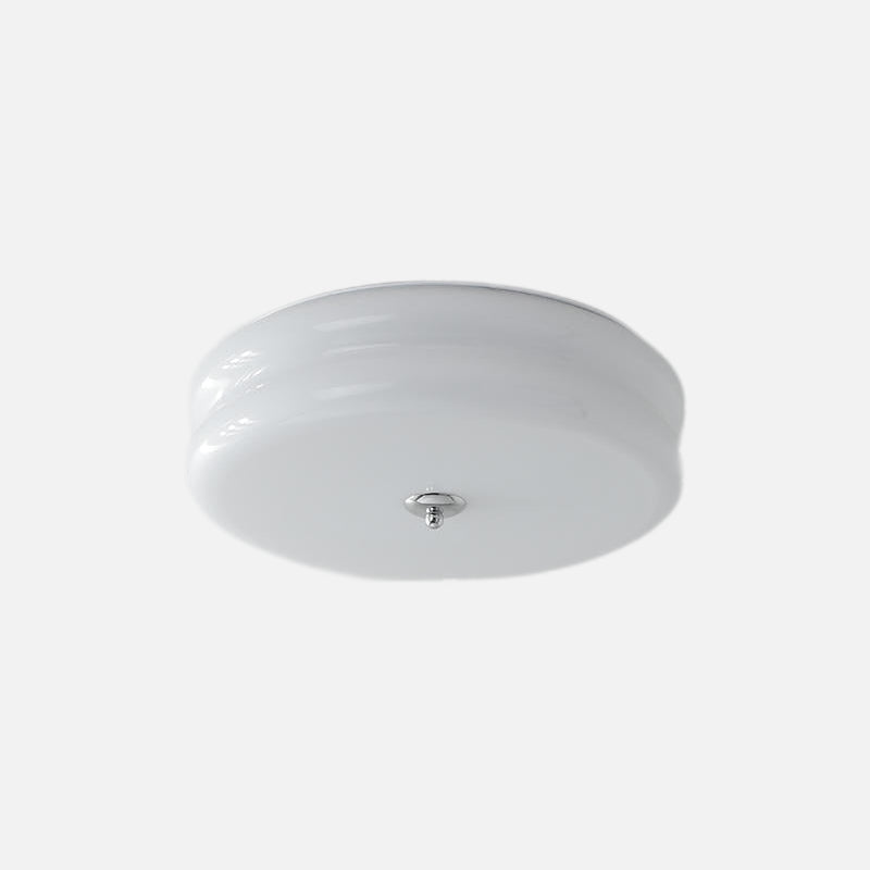 French Glass Ceiling Light White