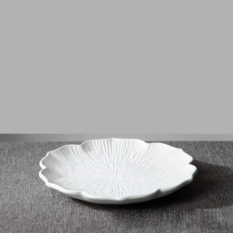 French Leaf Nature Inspired Plates White Small