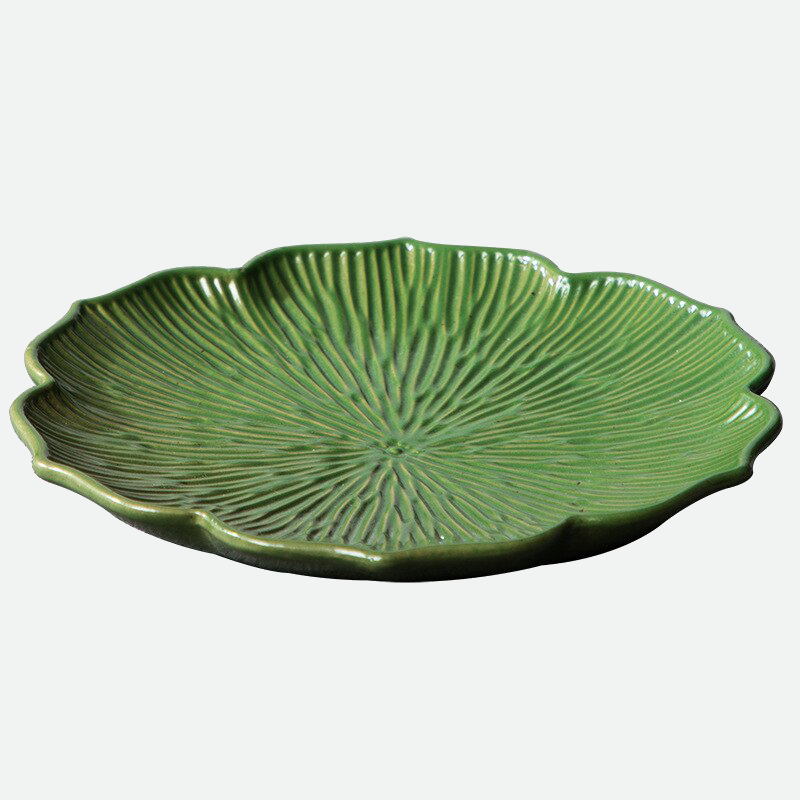 French Leaf Nature Inspired Plates Green Large