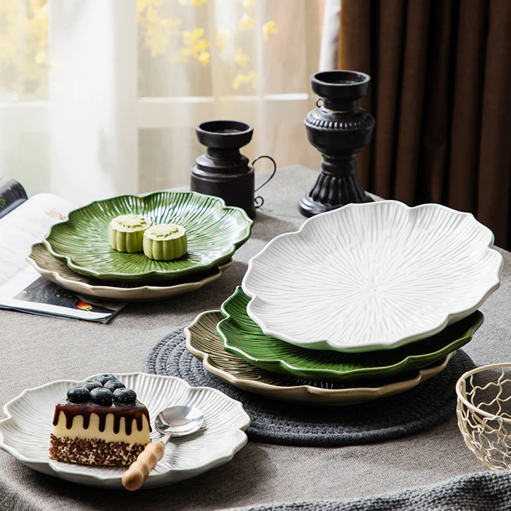 French Leaf Nature Inspired Plates
