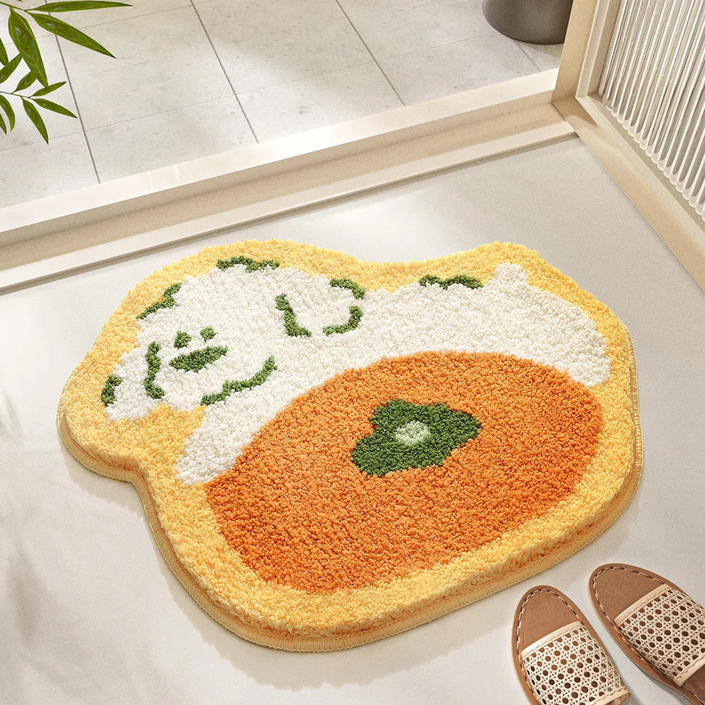 Whimsy Garden Plush Bath Mat Dog