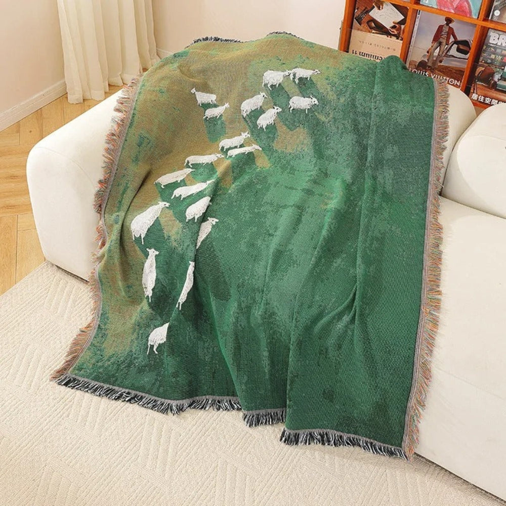 Frida Sheep Woven Throw Blanket