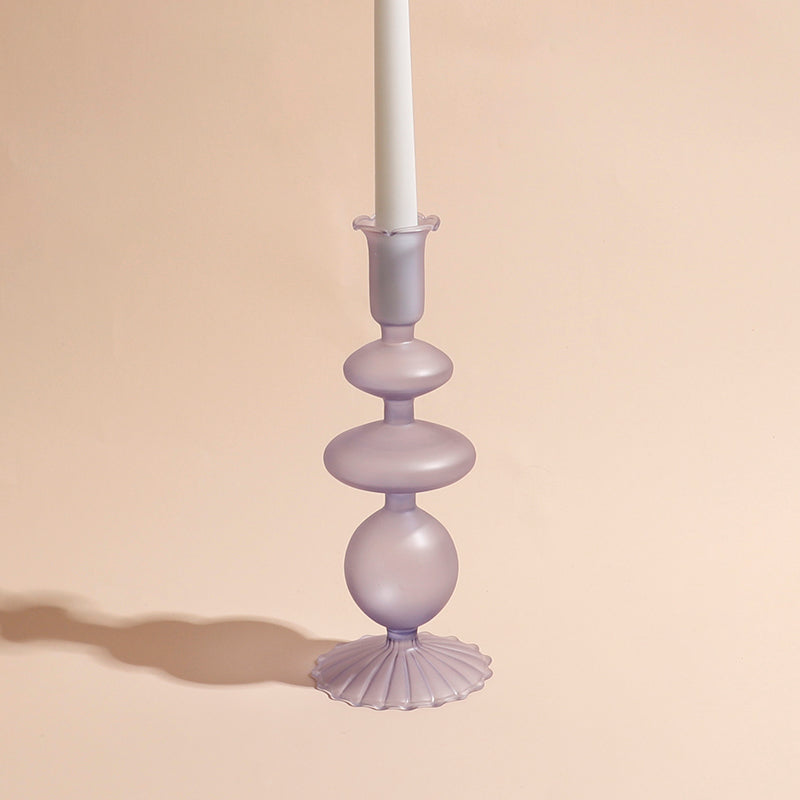 Frost Glass Candle Holders Glass Matte Purple