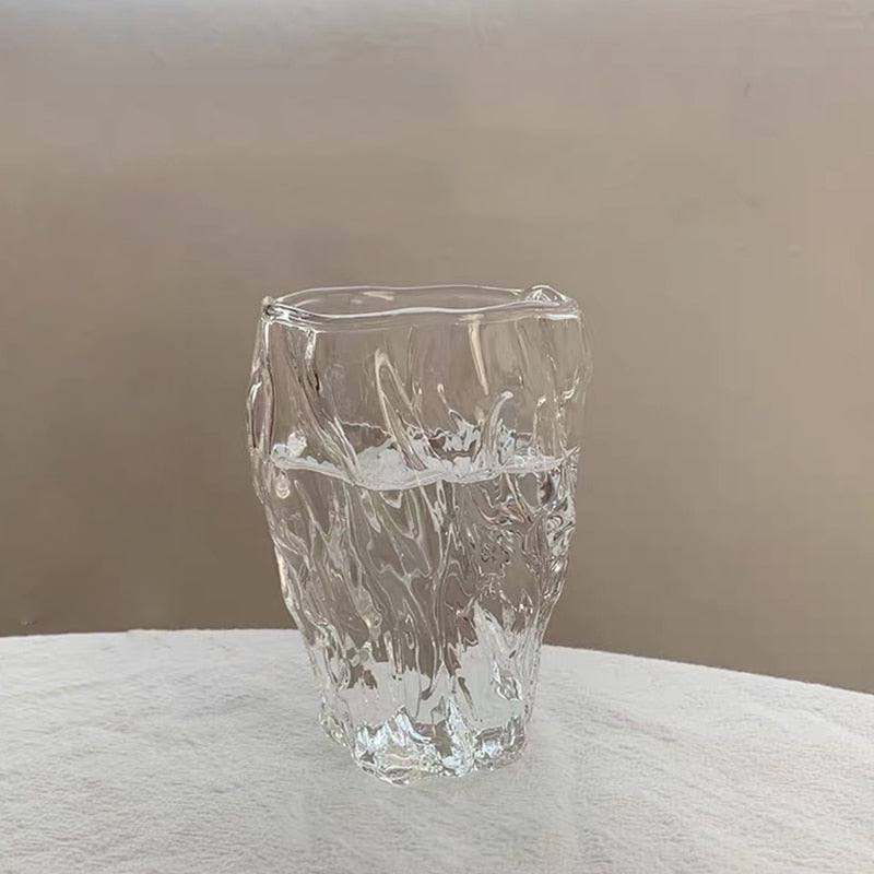 Frozen Clear Textured Glass Tall