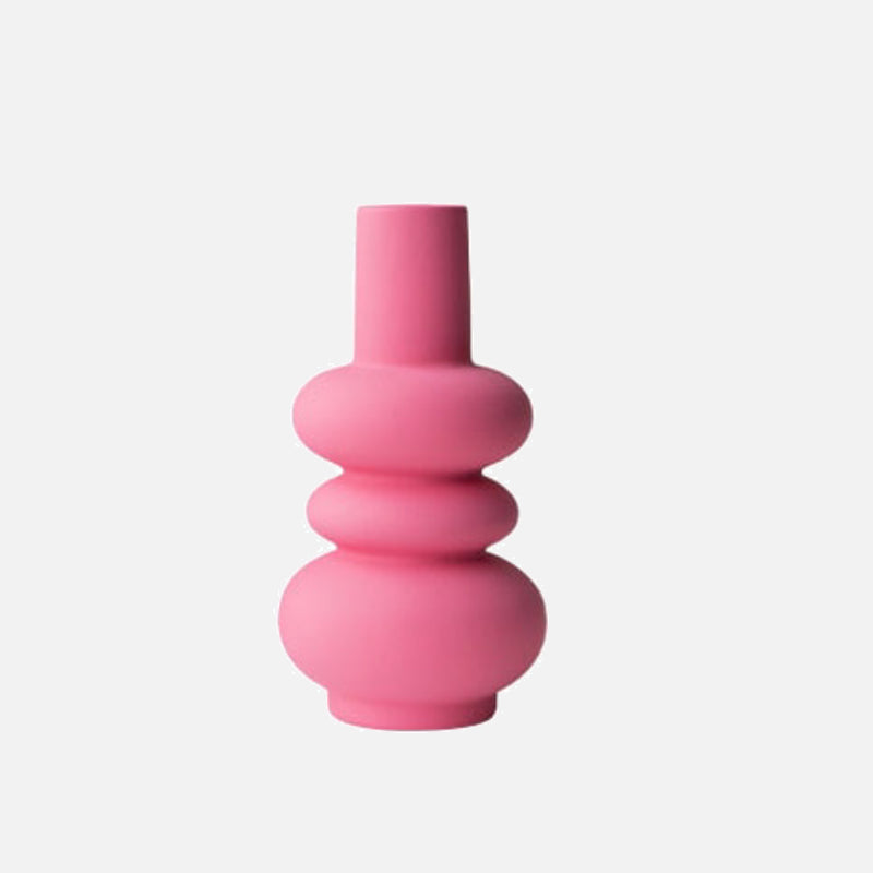 Fuchsia Abstract Ceramic Vase Rounds
