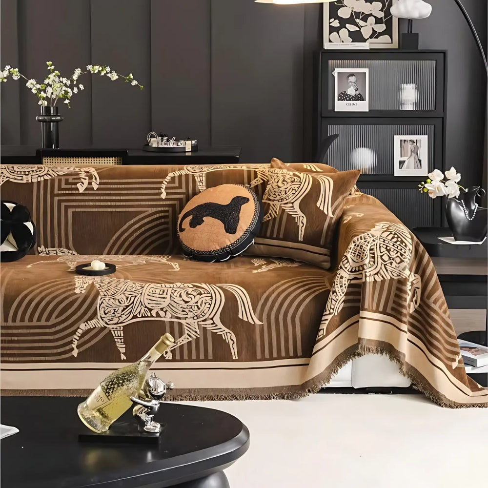 Gallora Horse All-Season Sofa Covera Copper Silk