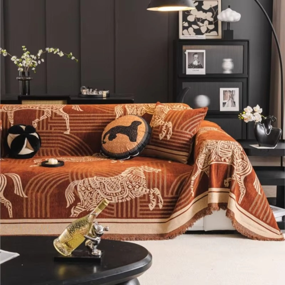 Gallora Horse All-Season Sofa Covera Chestnut Mocha